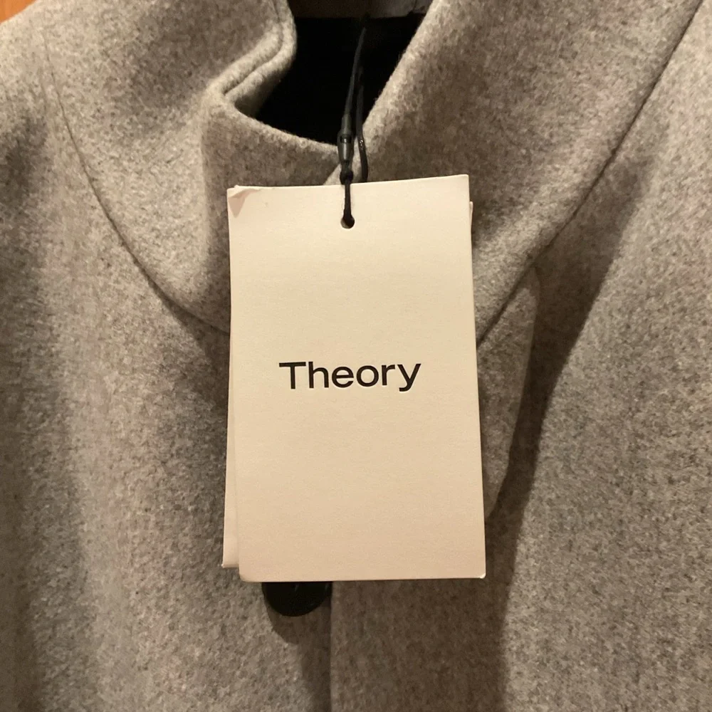 Theory Light Gray Trench Coat - Picture 4 of 6